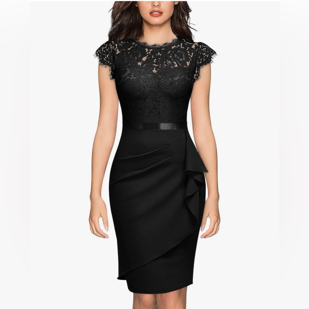 NWT Amazon Miusol Black‎ Lace Dress - Size S